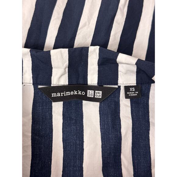 Uniqlo x Marimekko Top XS Womens Striped Boxy Button Down Shirt - Picture 7 of 8